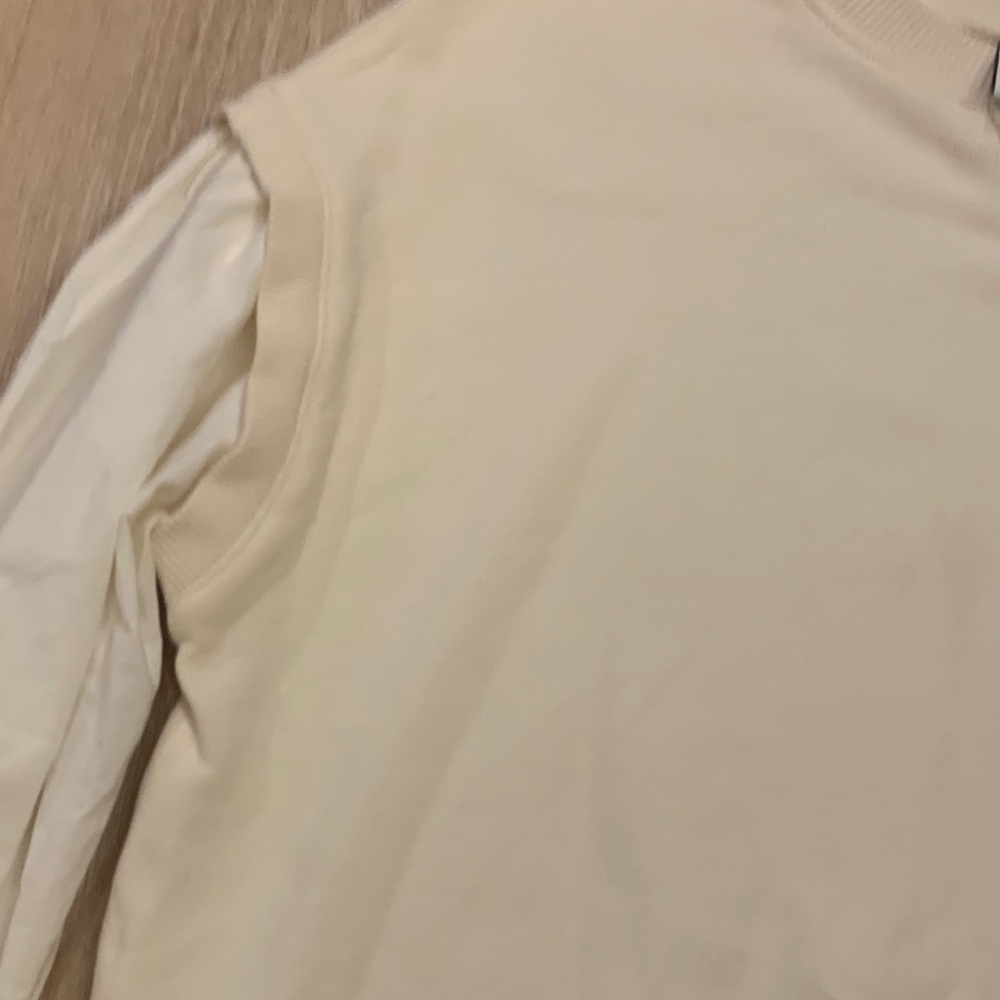 Zara Off-White Ribbed Top - Picture 6 of 6